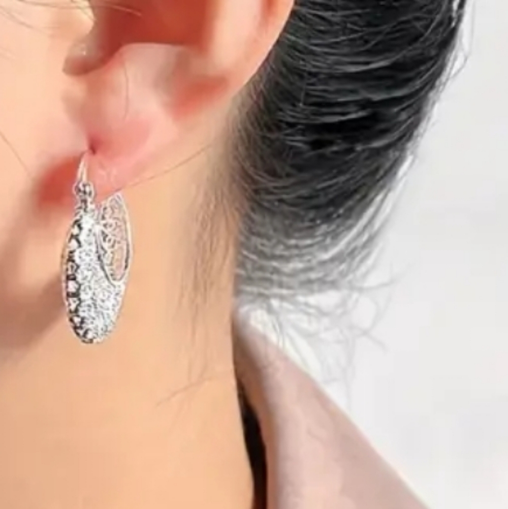 Sterling Silver Hoops - Picture 3 of 4